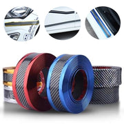 Car Carbon Fiber Pattern Door Sill Decorative Protective Sticker