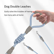 Double Dog Leash For 2 Dogs Nylon Rope Dual Leash For Small Medium Dogs With Soft Foam Handle Pet Leash Double  Free