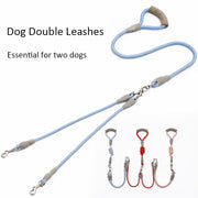 Double Dog Leash For 2 Dogs Nylon Rope Dual Leash For Small Medium Dogs With Soft Foam Handle Pet Leash Double  Free